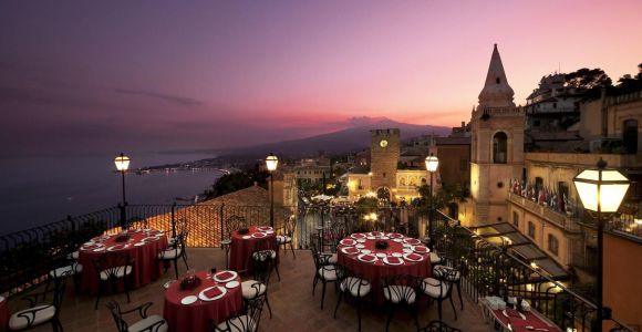 Taormine : promenade au coucher du soleil et apéritif sur le toit-terrasse